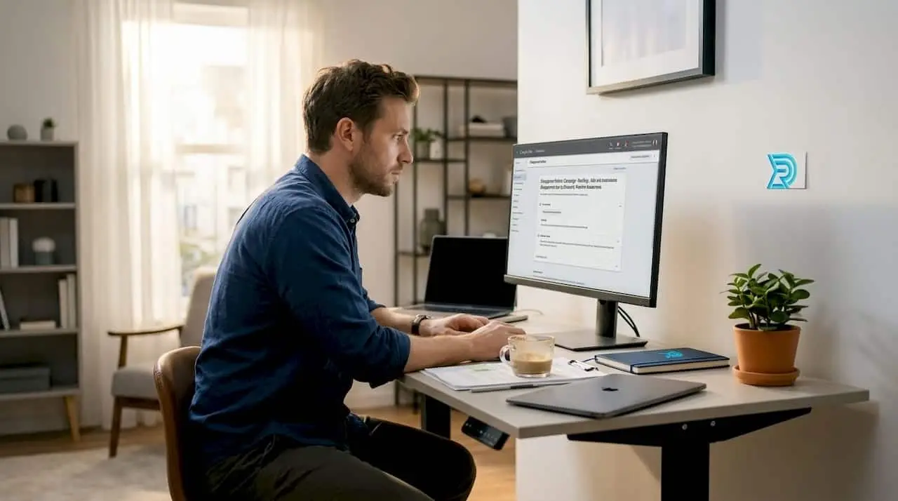 Marketer reviewing roofing ad disapproval notice