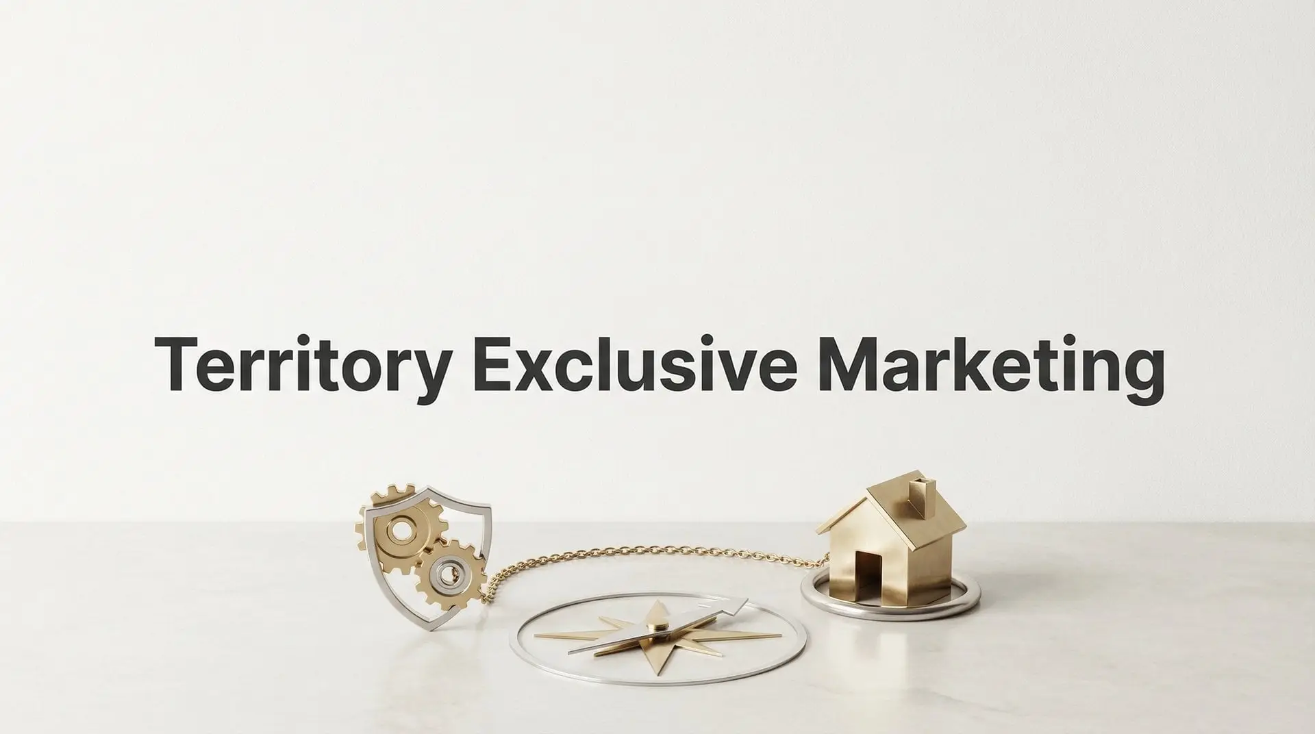 Title Territory Exclusive Marketing above a compass and a small model house