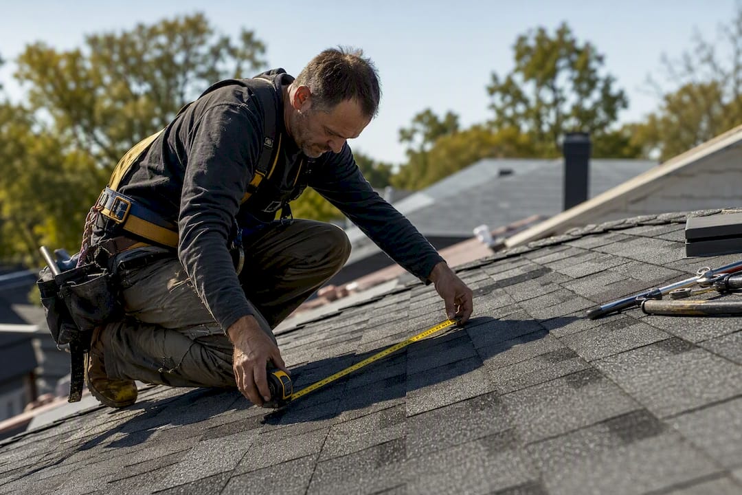 LSA Management for Roofers - 1786993674617 Roofing contractor measuring roof shingles