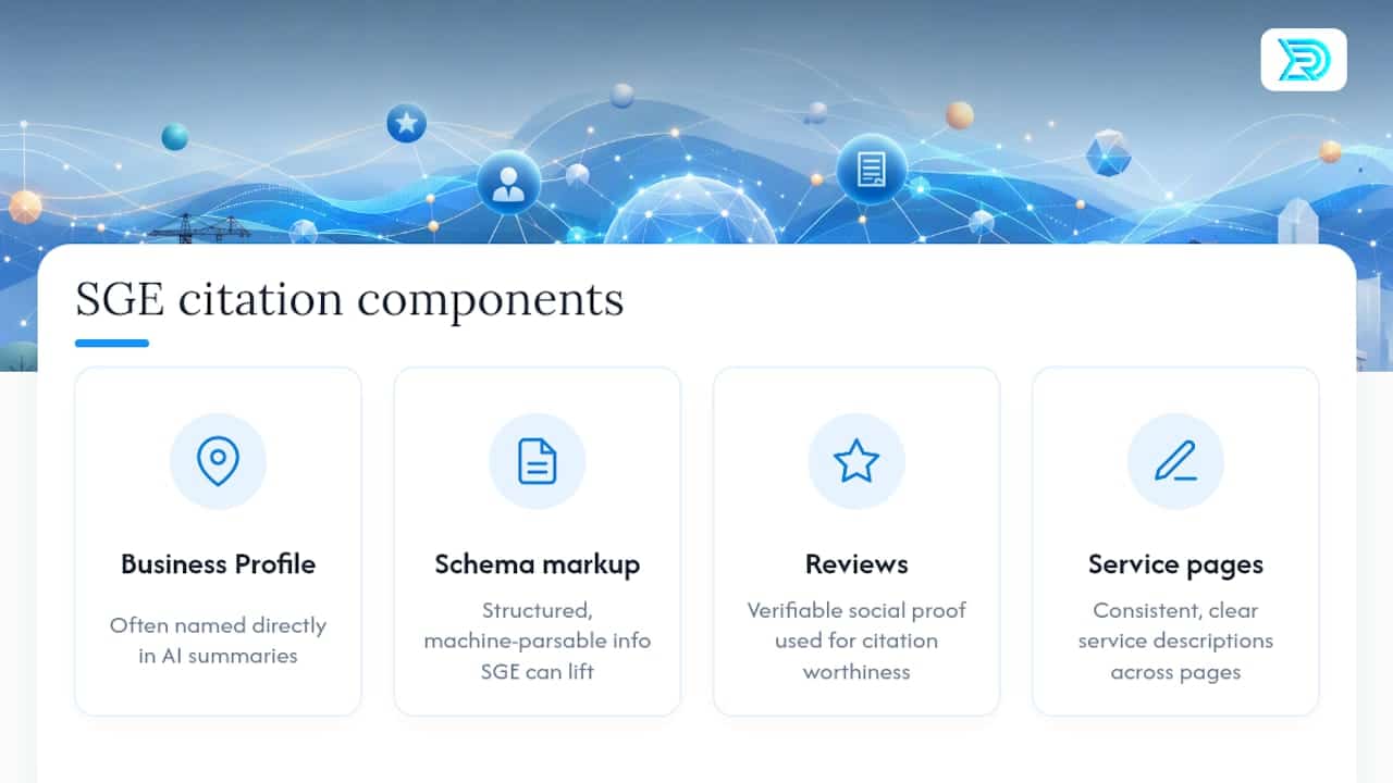 Diagram of structured data elements for AI citation