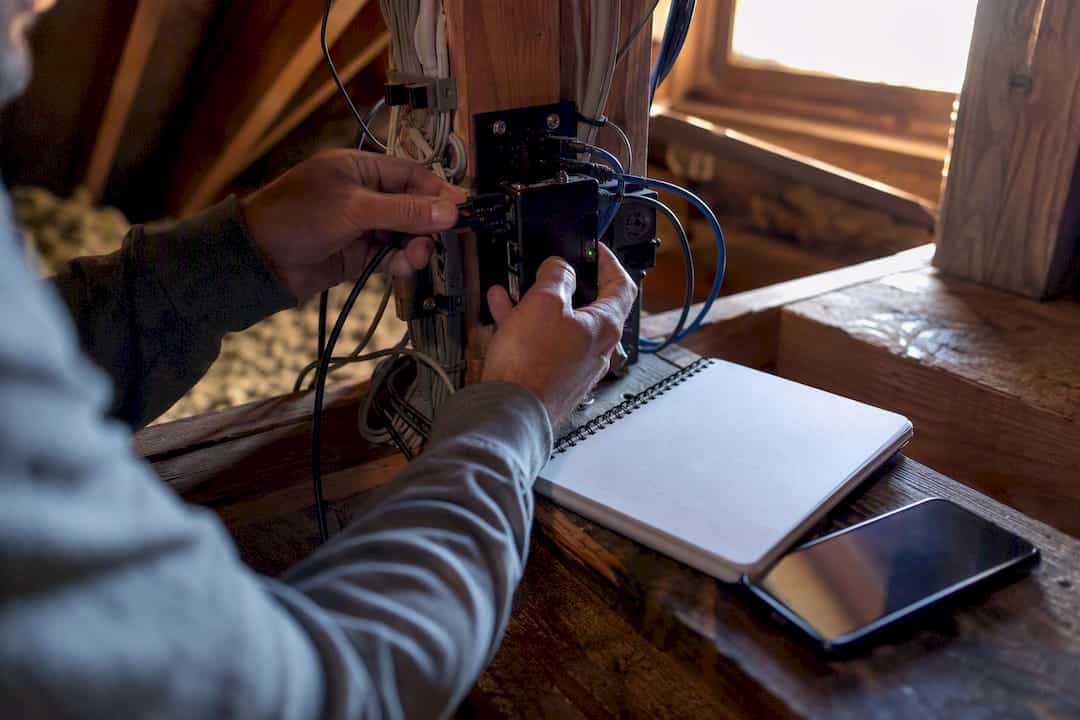 Contractor wiring call tracking equipment