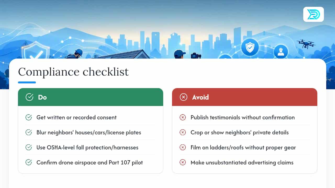 Compliance and Legal Considerations for Roofing Video Content — overview diagram