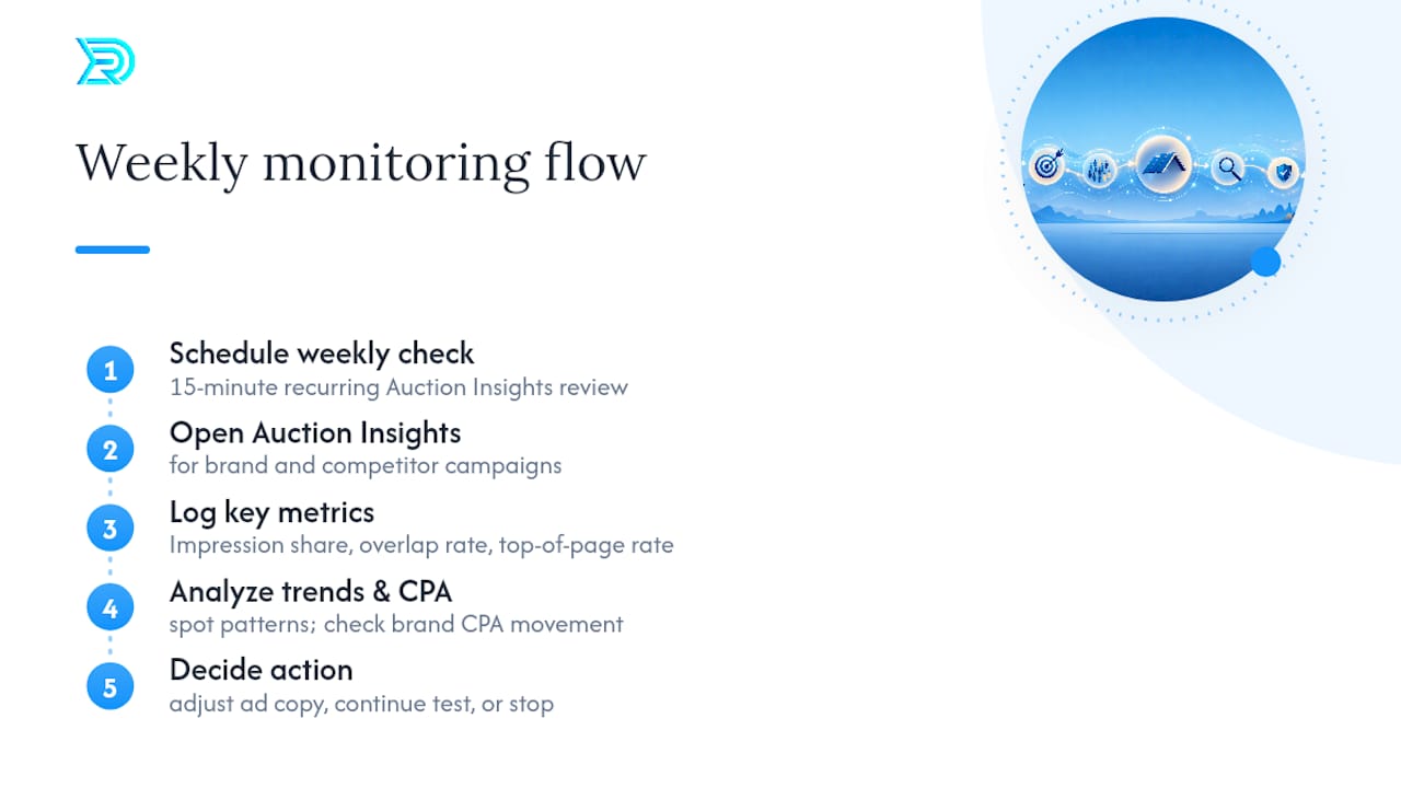 Weekly Auction Insights monitoring workflow